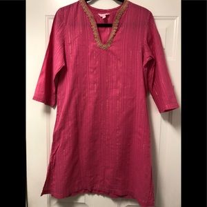 Lilly Pulitzer Pink Tunic with Gold Trim